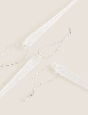 

Pack de 3 adornos colgantes de vidrio con forma de carámbano - Silver Mix, Silver Mix