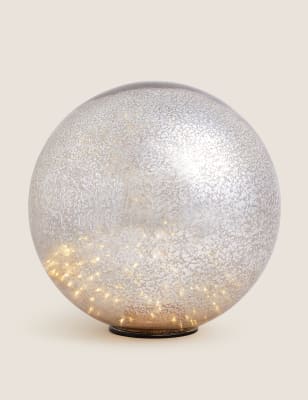 

Adorno extragrande con forma de orbe que se ilumina - Plata, Plata