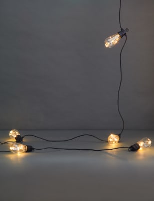 M&S 16 Lantern Festoon Solar Lights - Brown, Brown