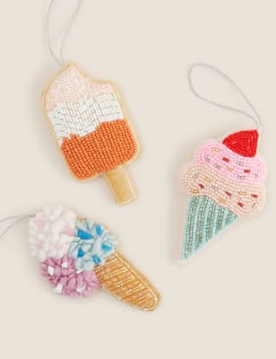 

3 Pack Hanging Ice Cream Decorations - Multi, Multi