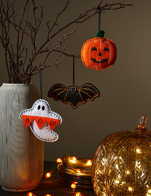3 Pack Halloween Felt Hanging Decorations - SK