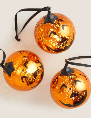 

Pack de 3 adornos de vidrio de Halloween que se iluminan - Multi, Multi