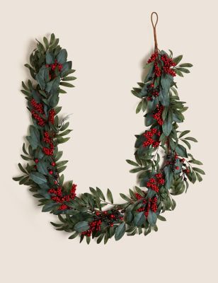 

M&S Collection 6ft Red Berry Garland - Red Mix, Red Mix