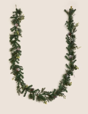 

M&S Collection 12ft Snowy Garland - White Mix, White Mix