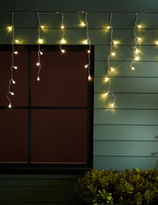 

M&S Collection 200 Warm White LED Icicle Outdoor Lights - Silver, Silver