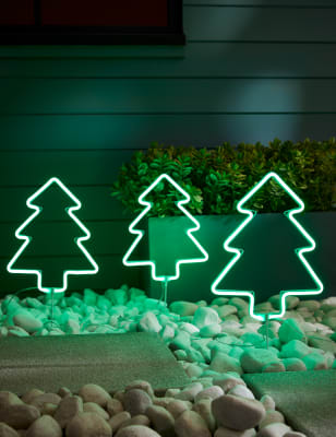 

M&S Collection 3pk Green Tree Pathfinder Neon Lights - Multi, Multi