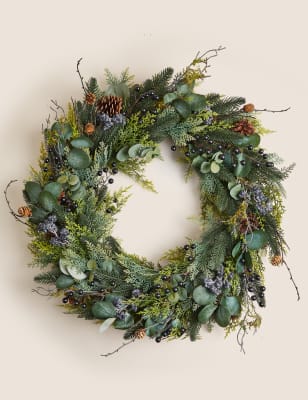 

M&S Collection Extra Large Winter Berry Wreath - Green Mix, Green Mix