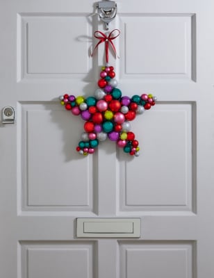 

M&S Collection Multicoloured Star Bauble Wreath, Multi