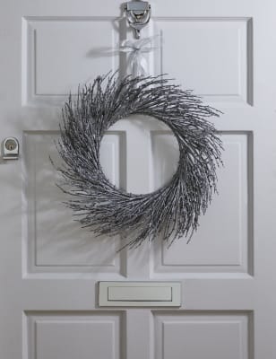 

M&S Collection Glitter Twig Wreath - Silver, Silver