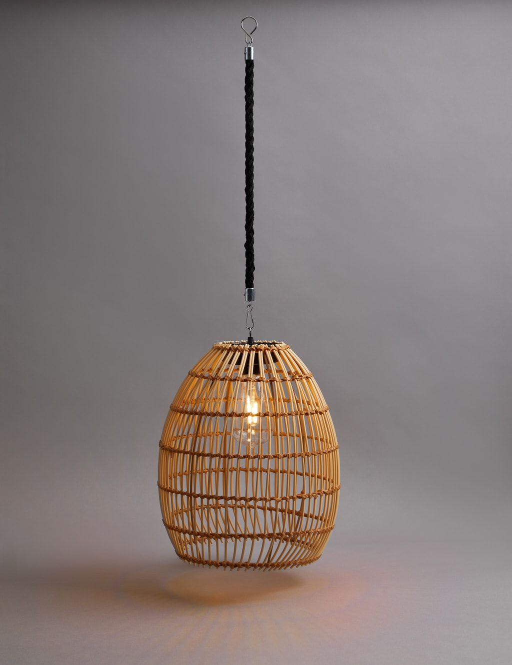 Outdoor Rattan Solar Pendant Light