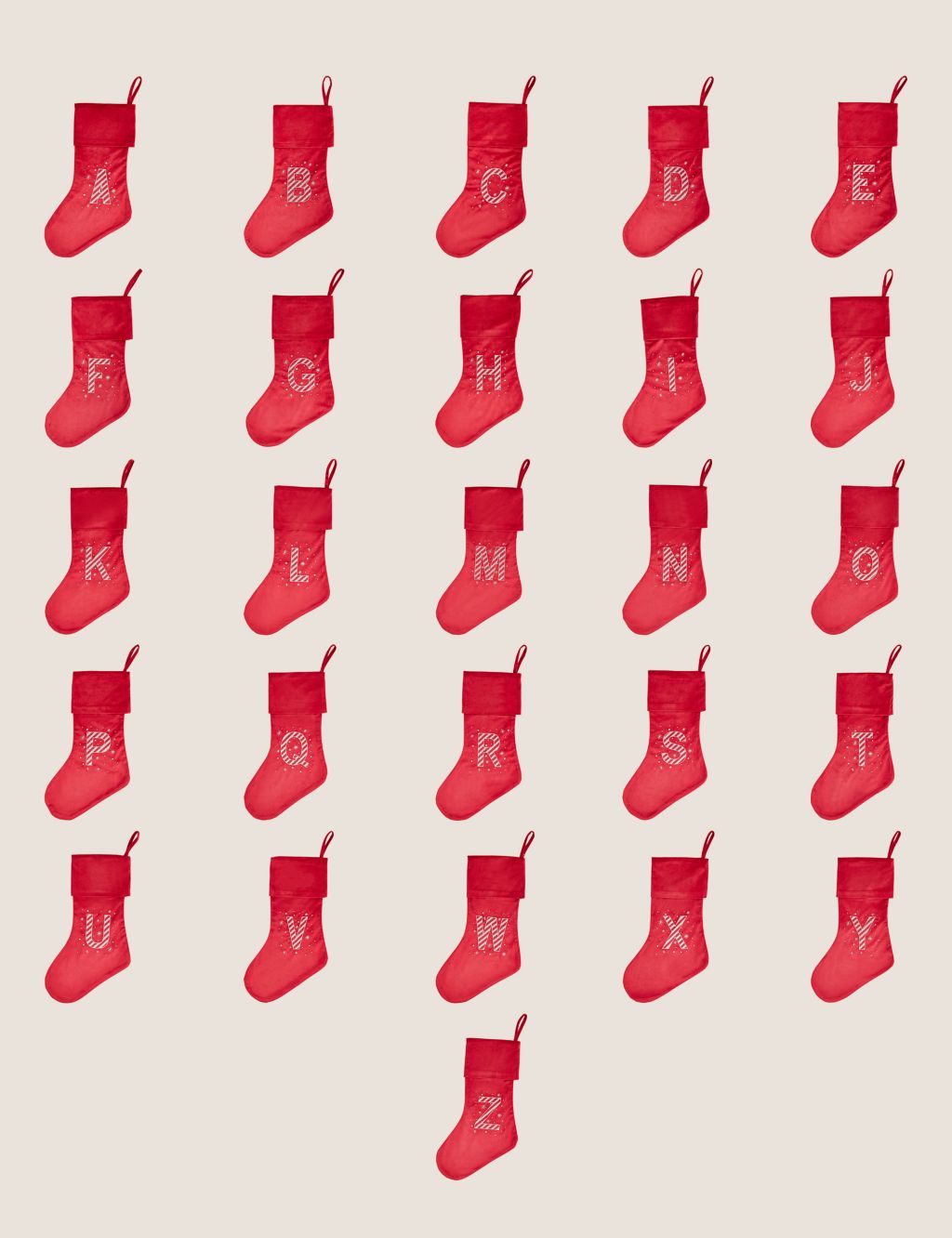 Red Velvet Alphabet Stocking image 2