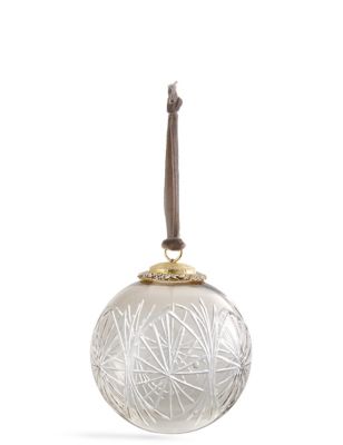 Smoked Glass Bauble With Etching | M&S
