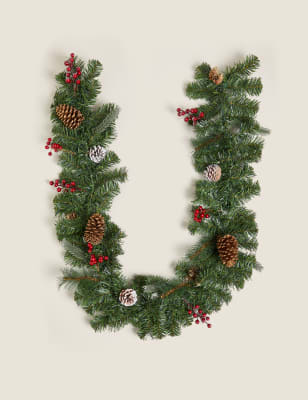 

6ft Pine Cone and Red Berry Garland - Red Mix, Red Mix