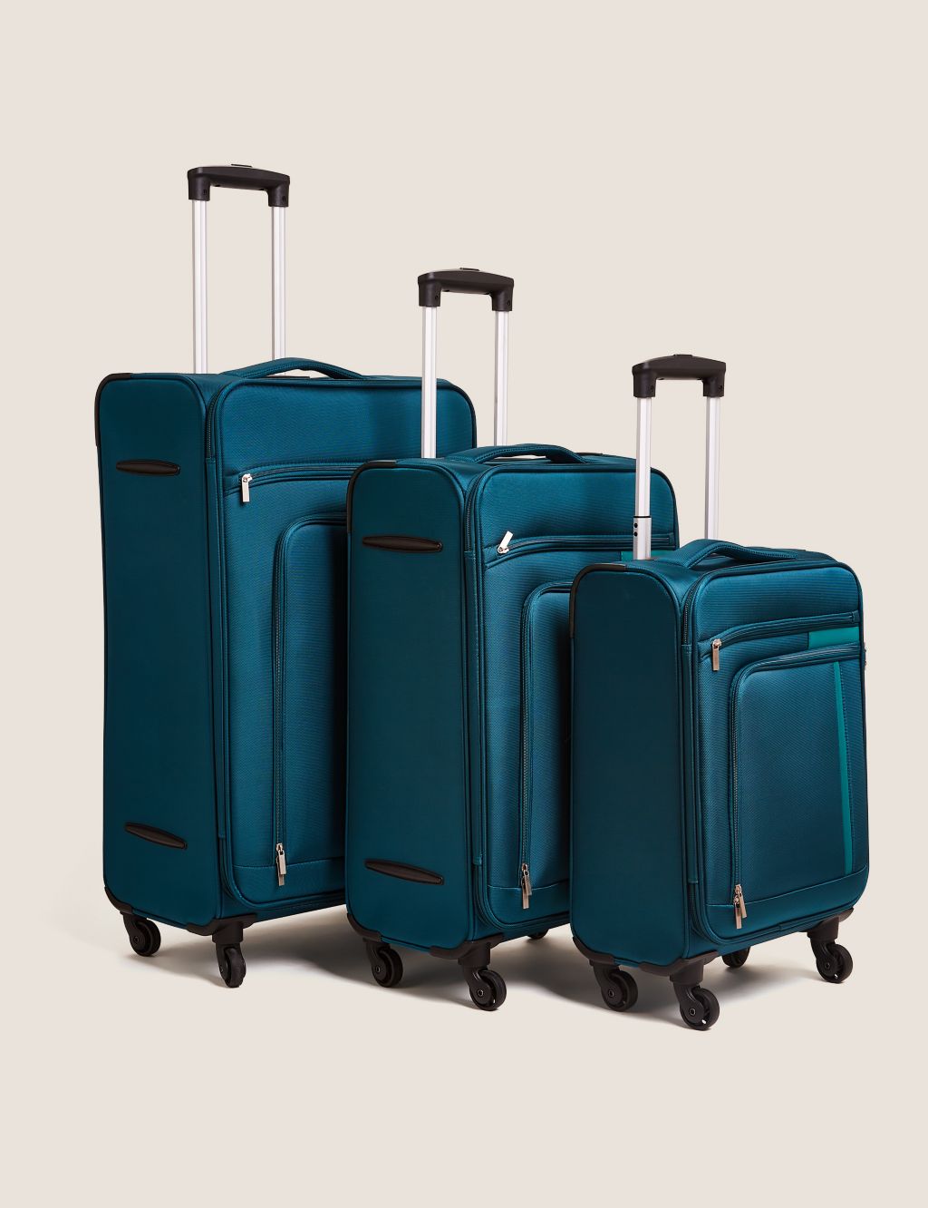 Set of 3 Jasper 4 Wheel Soft Suitcases image 1