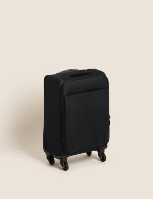 M&S Palma 4 Wheel Soft Cabin Suitcase - Black, Black,Navy