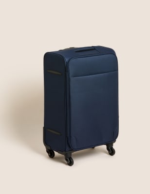 M&S Palma 4 Wheel Soft Medium Suitcase - Navy, Navy