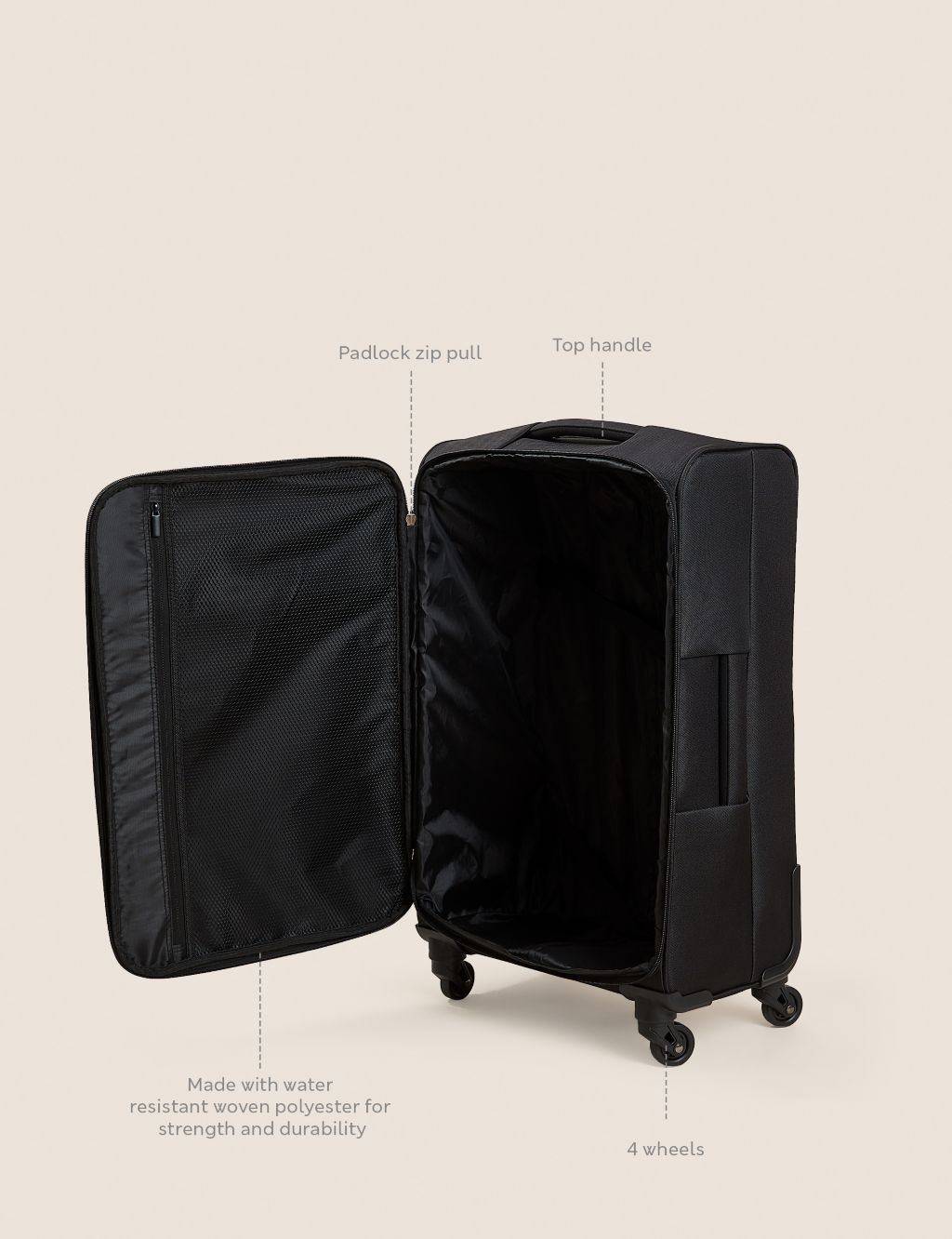 Palma 4 Wheel Soft Medium Suitcase image 8