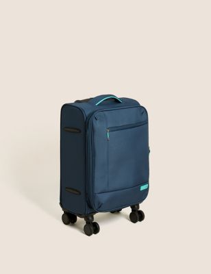 M&S Seville 4 Wheel Soft Cabin Suitcase - Navy, Navy,Khaki
