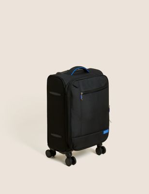 M&S Seville 4 Wheel Soft Cabin Suitcase - Black, Black,Grey,Khaki