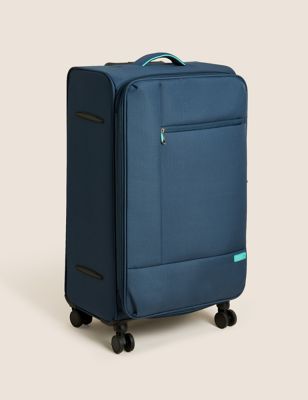 M&S Seville 4 Wheel Soft Large Suitcase - Navy, Navy,Khaki