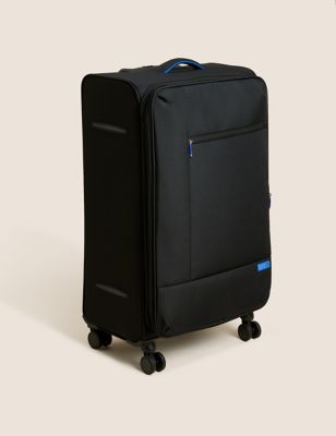 M&S Seville 4 Wheel Soft Large Suitcase - Black, Black,Navy,Grey,Khaki