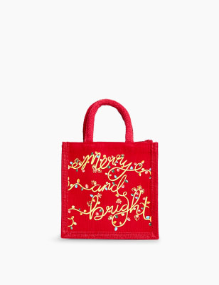 Christmas jute best sale shopping bags