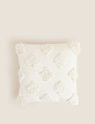 

M&S Collection Cojín 100% algodón con estampado de diamante tejido - Crema, Crema