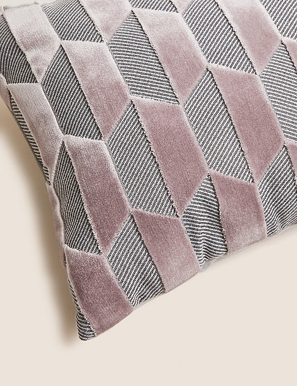 Velvet Geometric Bolster Cushion