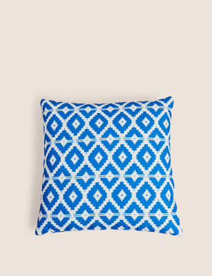 

M&S Collection Set of 2 Geometric Outdoor Cushions - Blue Mix, Blue Mix