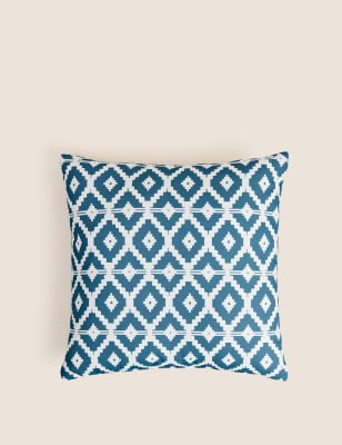 

M&S Collection Set of 2 Geometric Outdoor Cushions - Teal Mix, Teal Mix