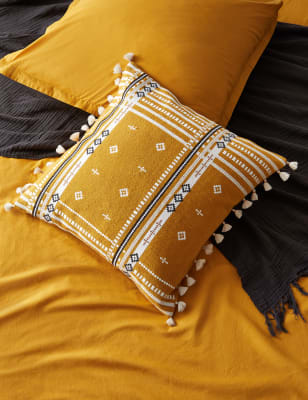 

M&S X Fired Earth Casablanca Collection Kubba Tassel Cushion - Ochre, Ochre