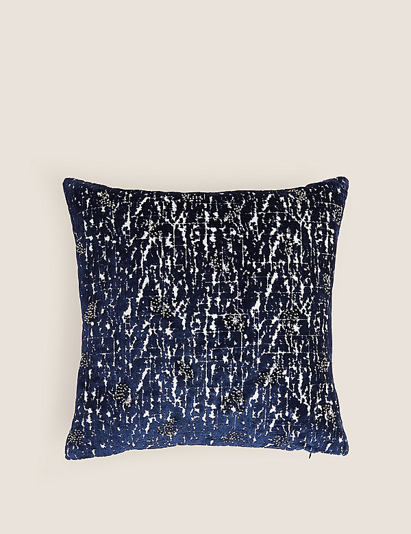 Embellished Cut Velvet Cushion - ES