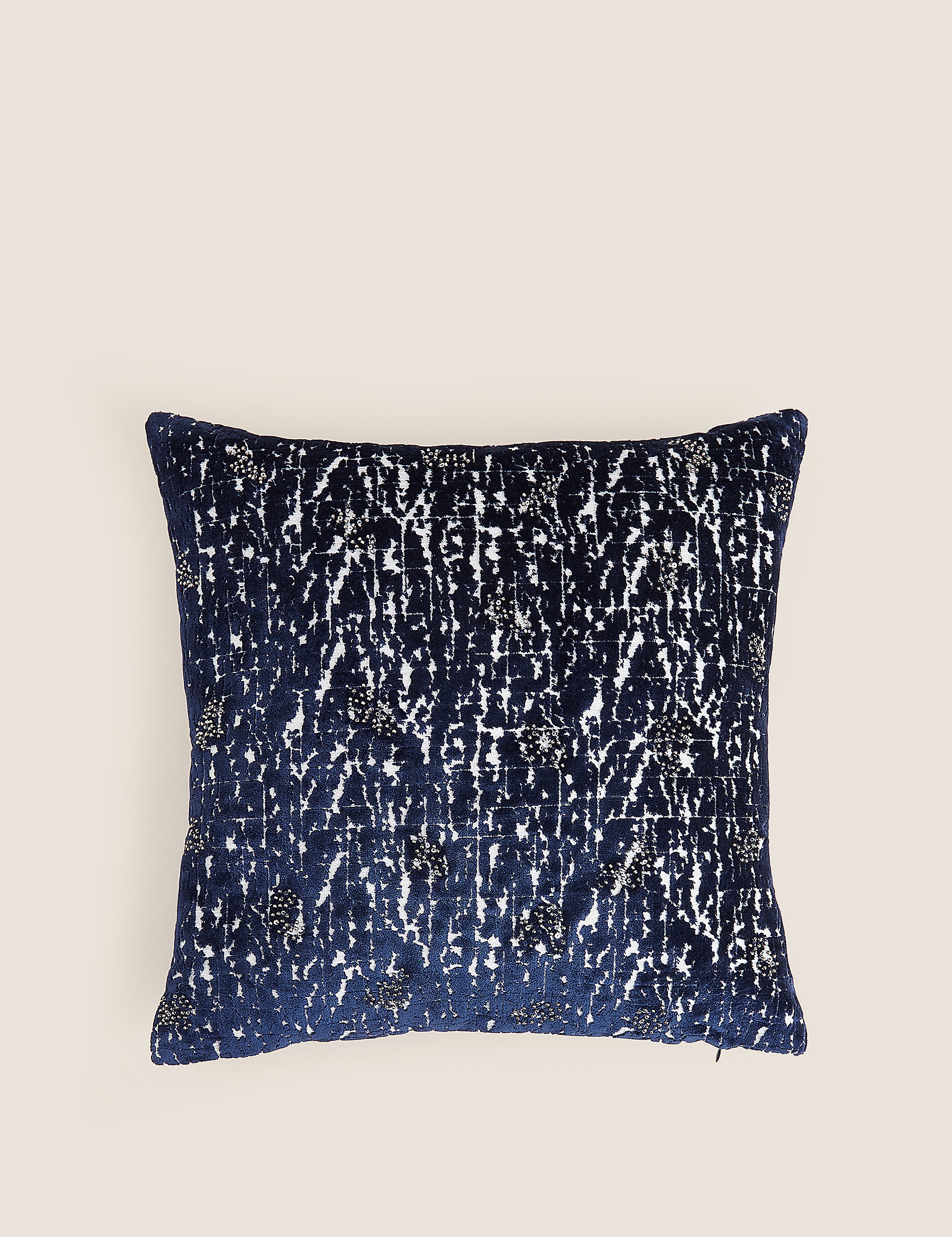 Embellished Cut Velvet Cushion