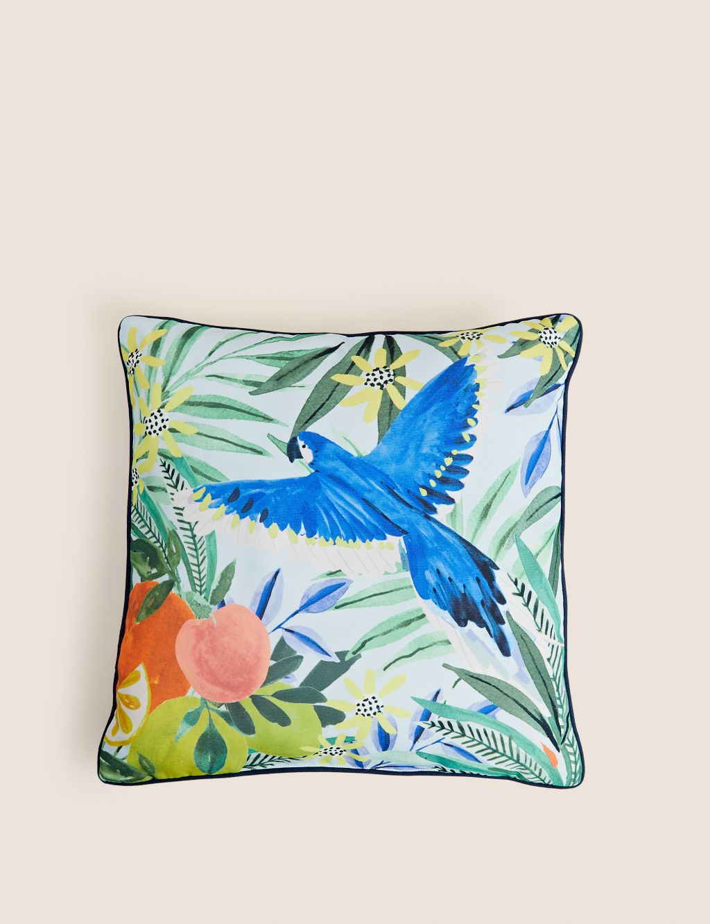 Set of 2 Tropical Print Outdoor Cushions