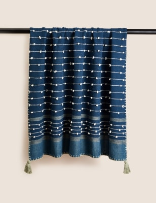 

M&S X Fired Earth Casablanca Collection Belvedere Throw - Navy Mix, Navy Mix