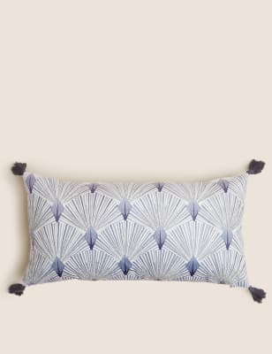 

M&S Collection Velvet Embellished Bolster Cushion - Grey Mix, Grey Mix