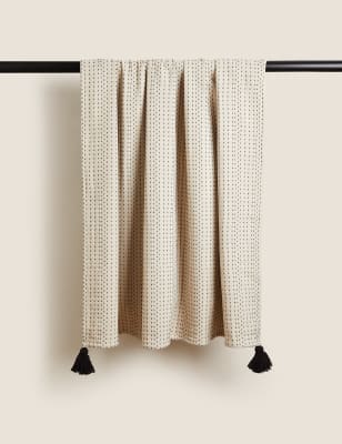 

M&S X Fired Earth Casablanca Collection Maarif Stitched Throw - Natural, Natural