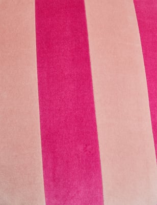 

M&S Collection Pure Cotton Velvet Striped Round Cushion - Pink Mix, Pink Mix