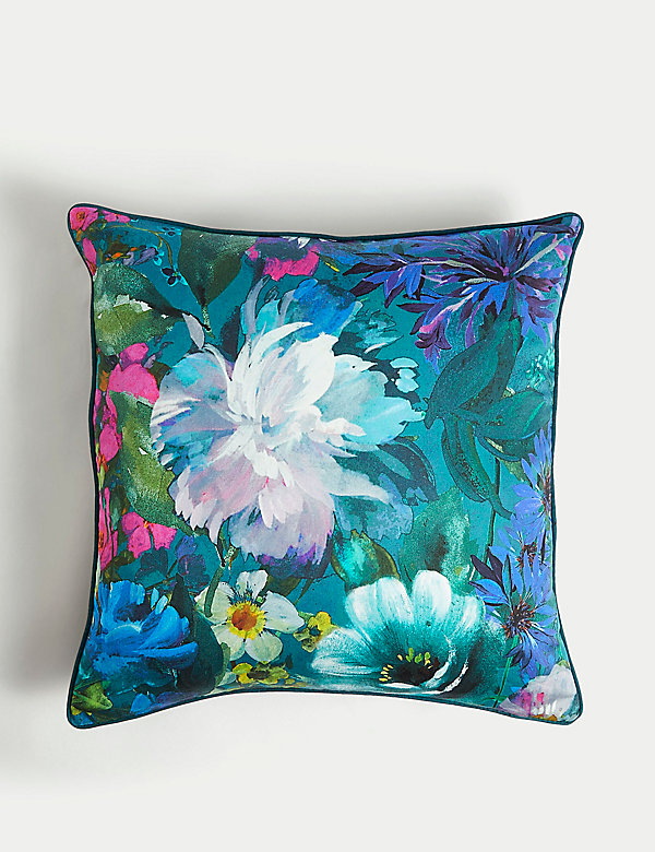 Pure Cotton Floral Cushion - BG