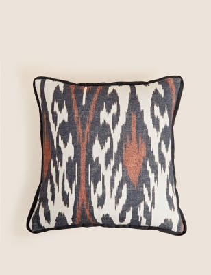 Pure Cotton Ikat Print Cushion - NZ