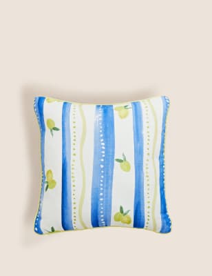 

M&S Collection Set of 2 Lemon Outdoor Cushions - Blue Mix, Blue Mix