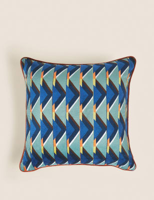 Velvet Geometric Cushion - UA