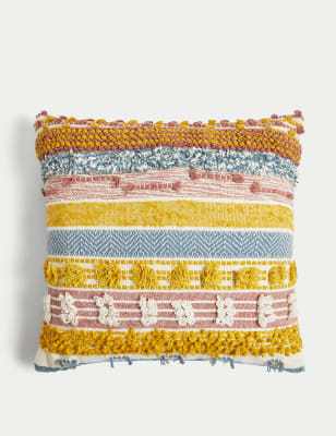 

M&S Collection Pure Cotton Textured Cushion - Multi, Multi