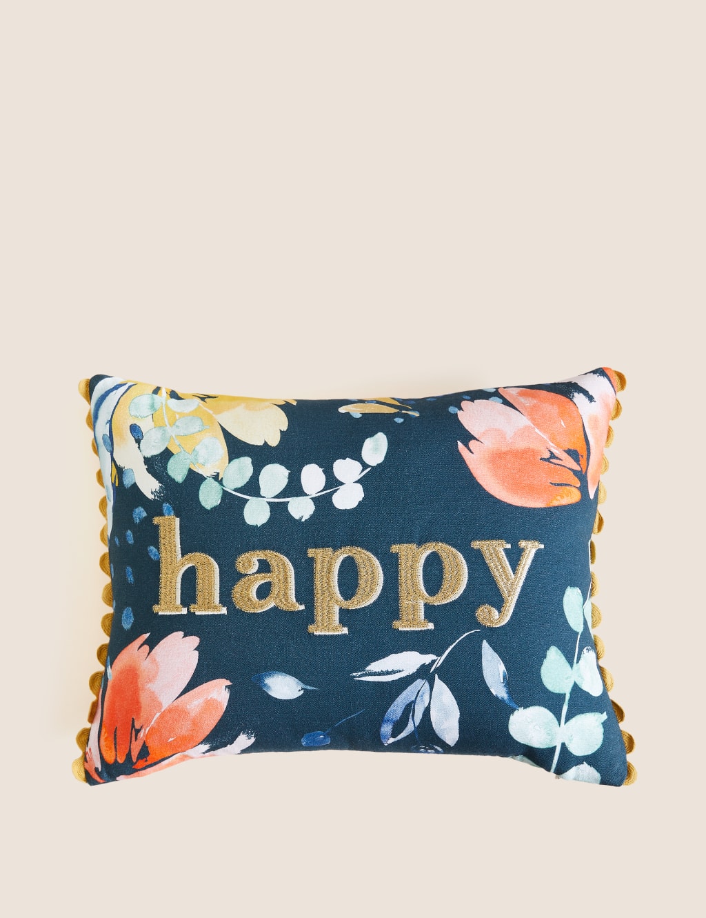 Pure Cotton Happy Bolster Cushion