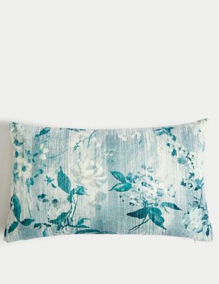 

M&S Collection Cotton Rich Floral Bolster Cushion - Duck Egg, Duck Egg