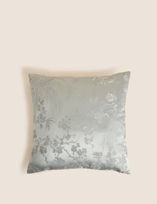 

M&S Collection Floral Jacquard Cushion - Grey Mix, Grey Mix