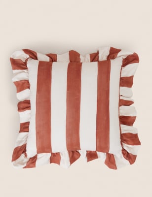 

M&S Collection Pure Cotton Striped Cushion - Rust Mix, Rust Mix