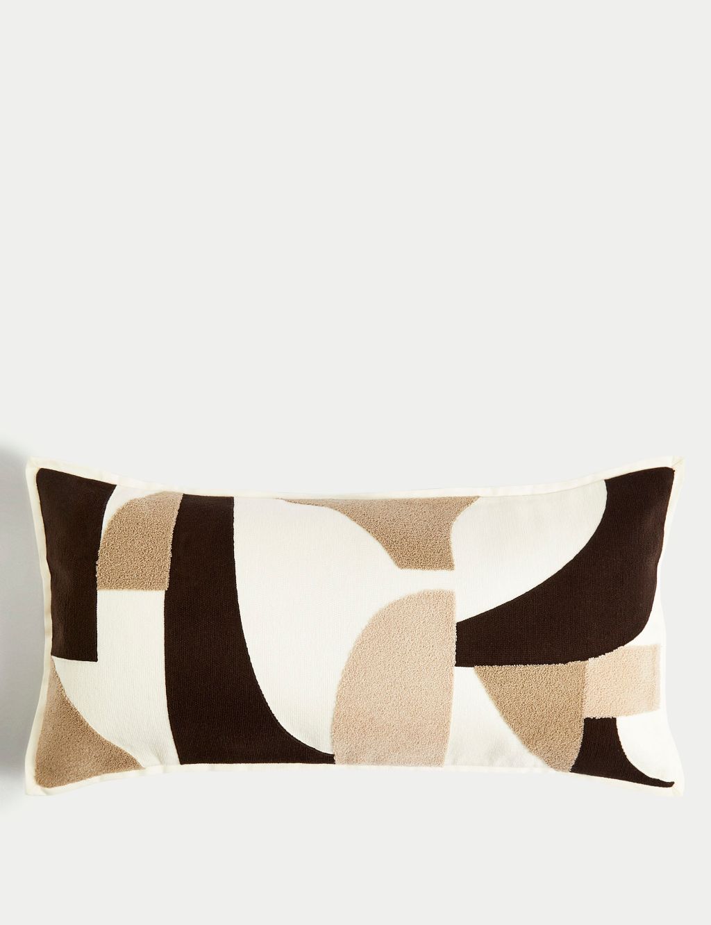 Pure Cotton Geometric Bolster Cushion