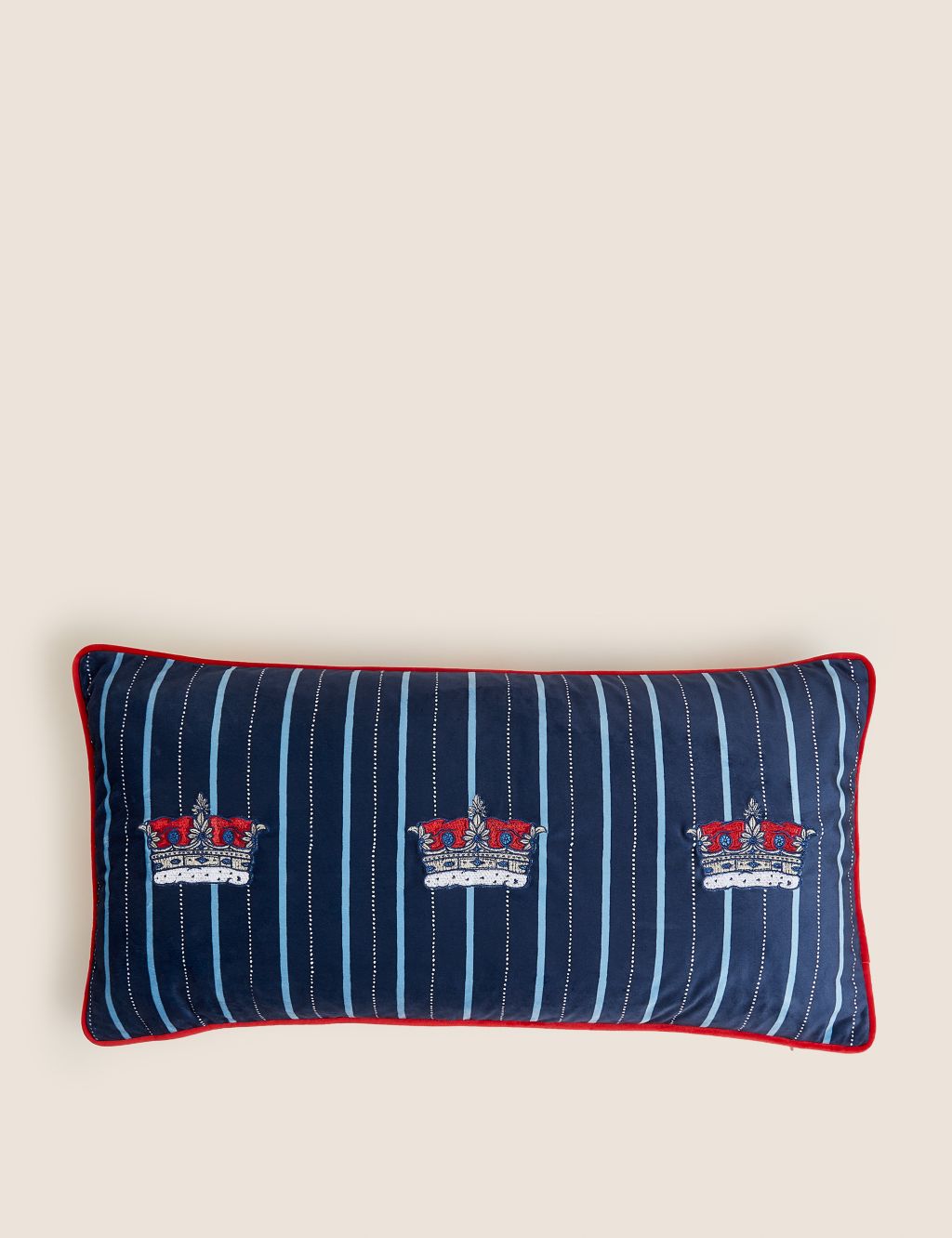 Crown Embroidered Bolster Cushion image 3
