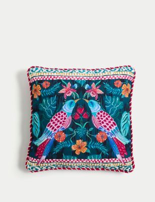 Set of 2 Bird Print Outdoor Cushions - GR